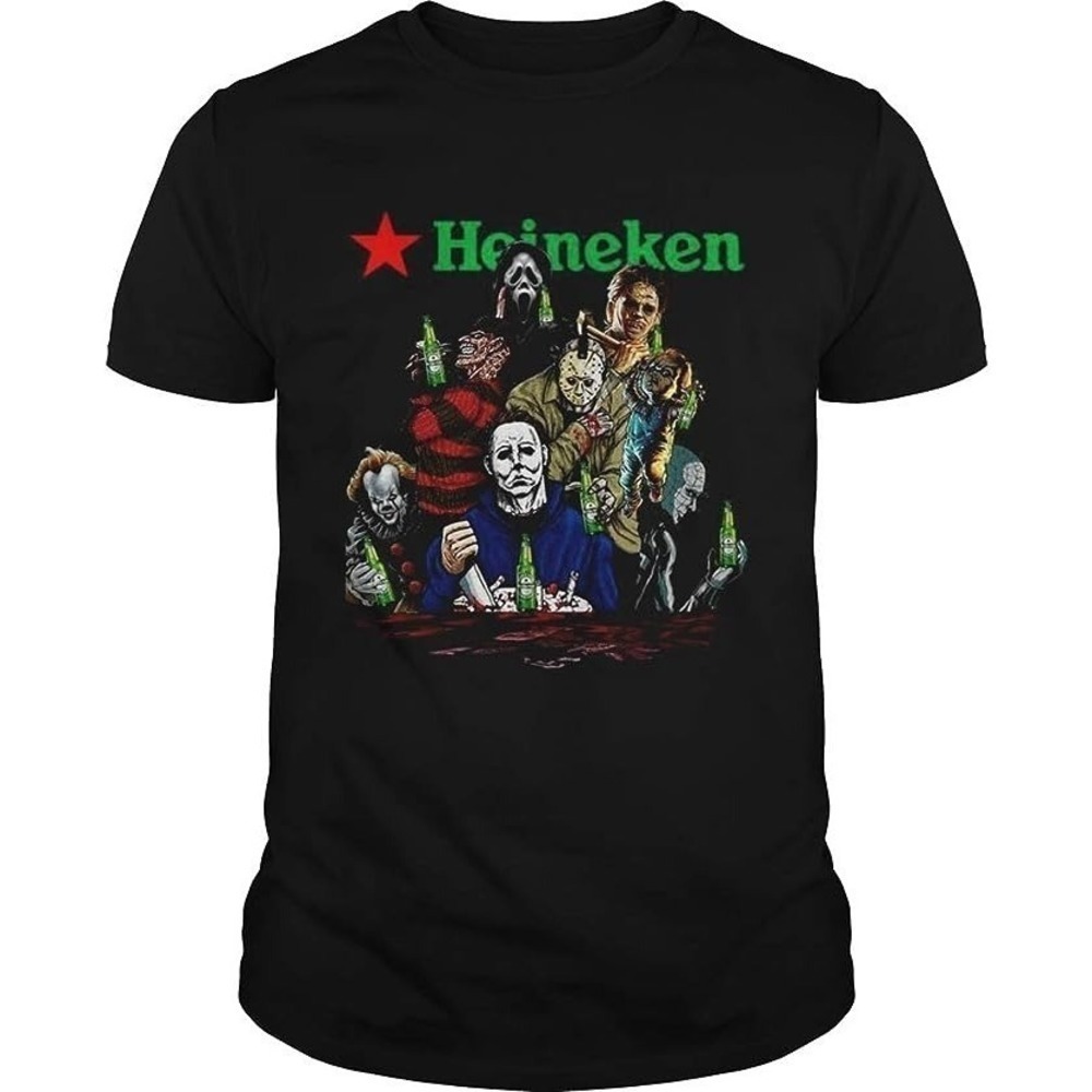 Horror Character Movie Drink Heineken Beer Unisex Tshirt